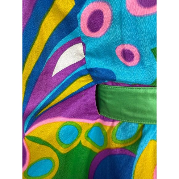Vintage 1960s Psychedelic Butterfly Maxi Dress Alice Polynesian Fashions Size XS - Picture 7 of 13